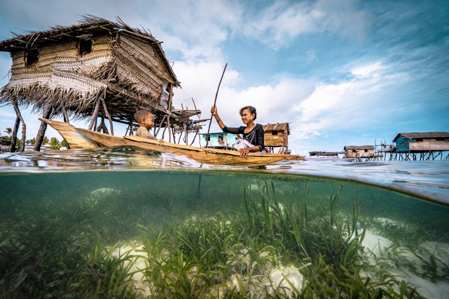 sea grass with family