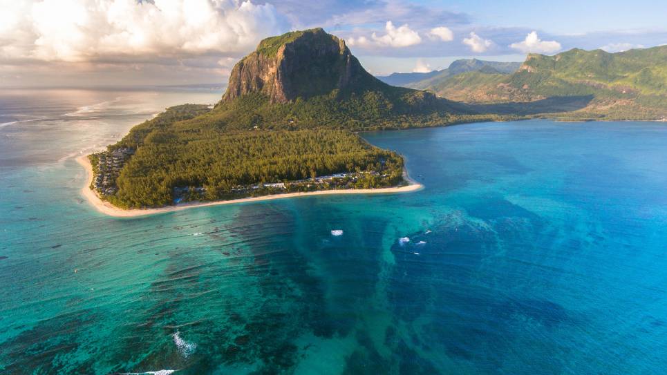 aerial view of tropical island