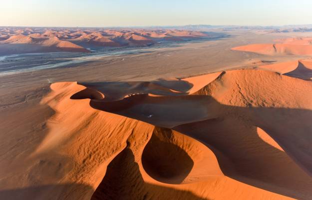 aerial view of sand dunes